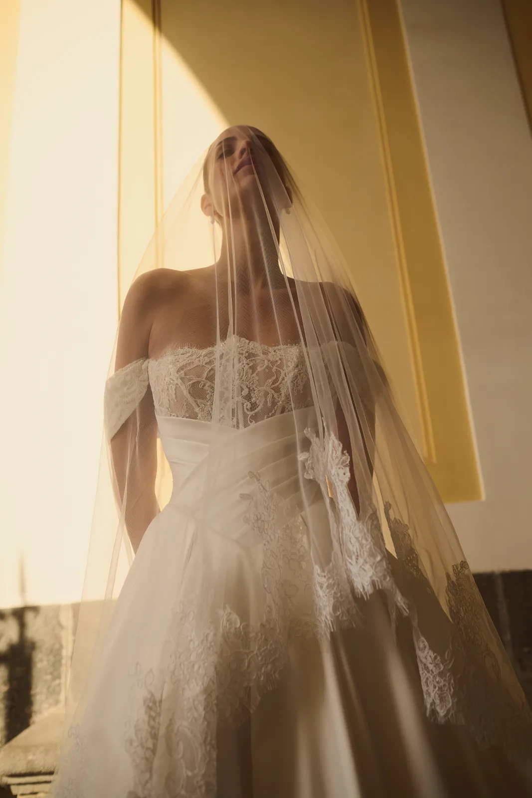 Court, abito in mikado drappeggiato — collezione Felicia Couture, made in Italy — foto 3