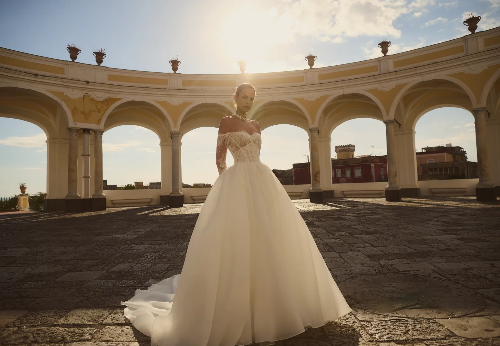 Essentia, abito principessa in organza — collezione Felicia Couture, made in Italy — foto 3