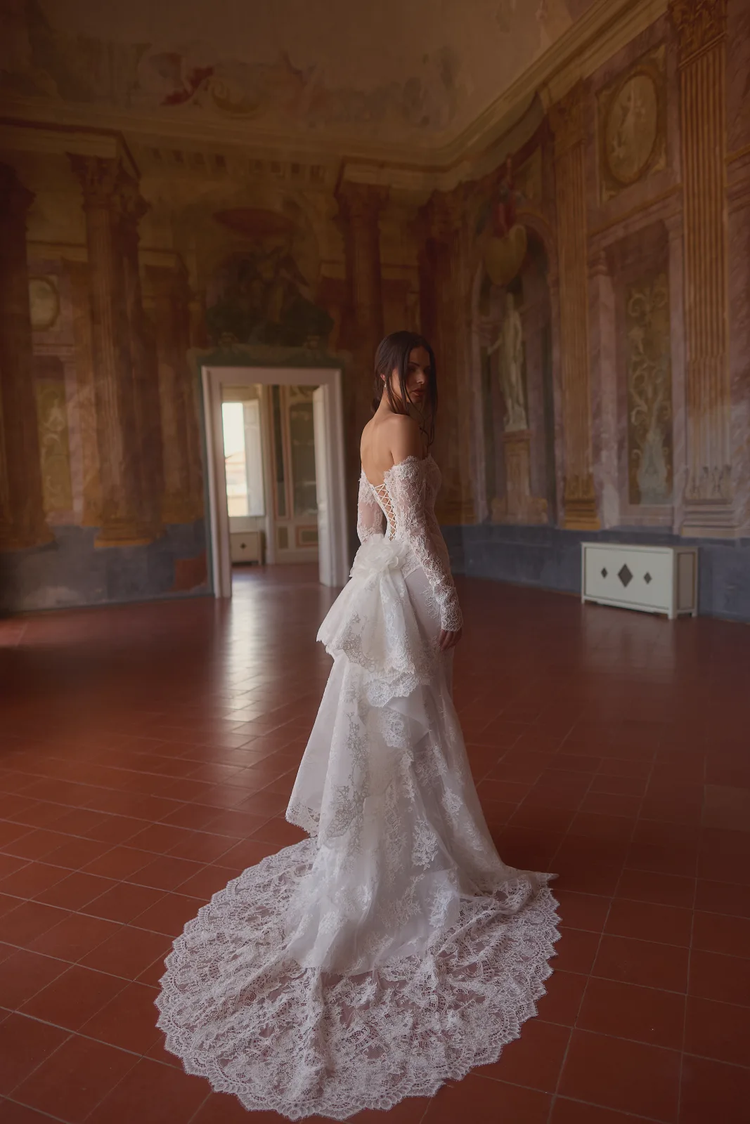 Peonia Reale, abito con fiori 3D — collezione Felicia Couture, made in Italy — foto 4